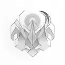 A simple, elegant, and minimal monochrome hand tattoo that contains symbols for flow, breathe, and moving forward. tattoo design idea