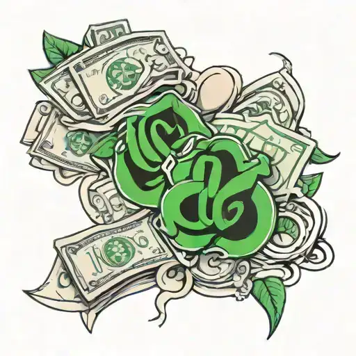 money recycle tattoo design idea
