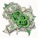 money recycle tattoo design idea