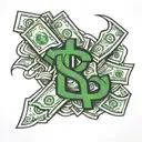 money recycle tattoo design idea