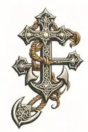anchor cross tattoo design idea