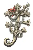 anchor cross tattoo design idea