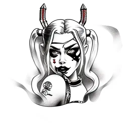 harley Quinn tattoo design idea