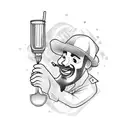 cuban bartender tattoo design idea