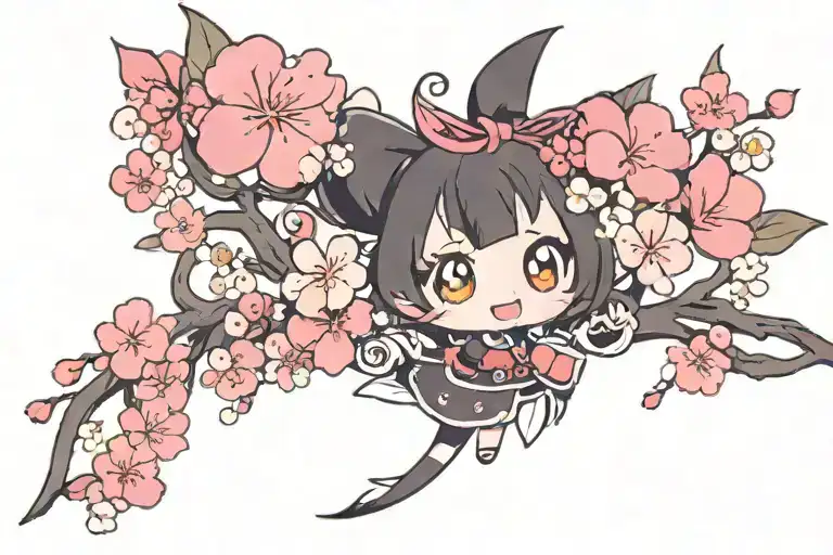 kuromi and cherry blossom wrist band tattoo tattoo design idea