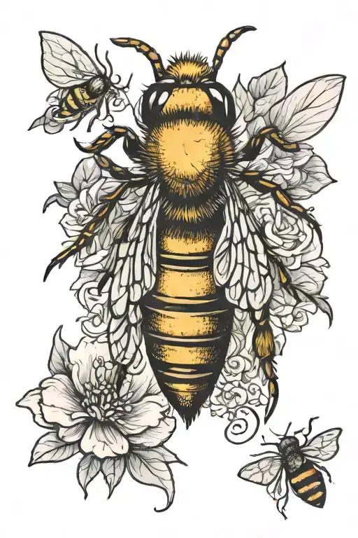 honey bee hand tattoo for men tattoo design idea