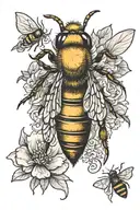 honey bee hand tattoo for men tattoo design idea