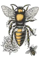 honey bee hand tattoo for men tattoo design idea