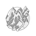 mountain range with a winding path leading up to the peak, symbolizing the journey and perseverance in the climb tattoo design idea