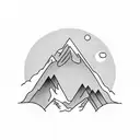 mountain range with a winding path leading up to the peak, symbolizing the journey and perseverance in the climb tattoo design idea