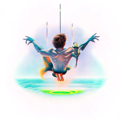 falling incubus tattoo design idea