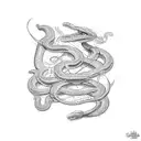 snake chest tattoo design idea