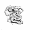 snake chest tattoo design idea