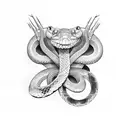 snake chest tattoo design idea