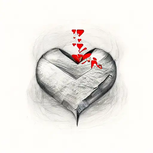 red circle with a k in a heart tattoo design idea