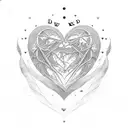 red circle with a k in a heart tattoo design idea