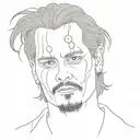 Johnny Depp as a zombie head tattoo design idea
