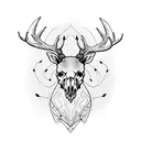 deer skull tattoo design idea