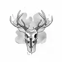 deer skull tattoo design idea