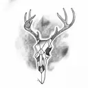 deer skull tattoo design idea