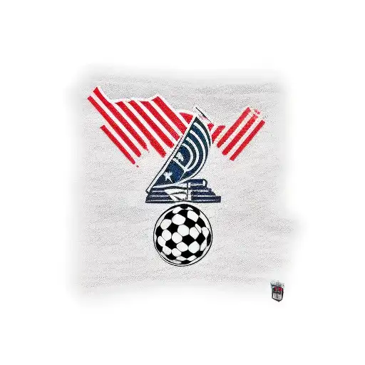 football scarf with withe and red stripes tattoo design idea