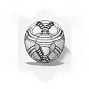 football scarf with withe and red stripes tattoo design idea