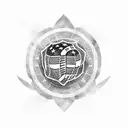 football scarf with withe and red stripes tattoo design idea