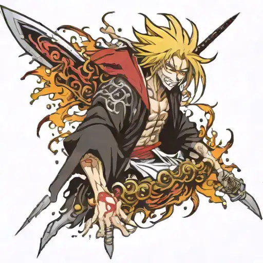 destroyed bankai bleach anime tattoo design idea