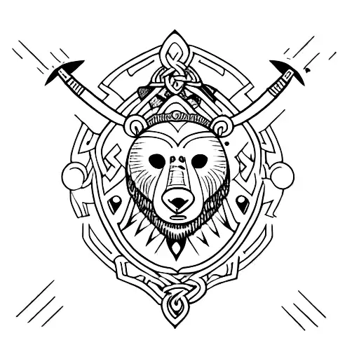 Viking bear tattoo design idea