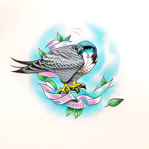 bird peregrine falcon tattoo design idea