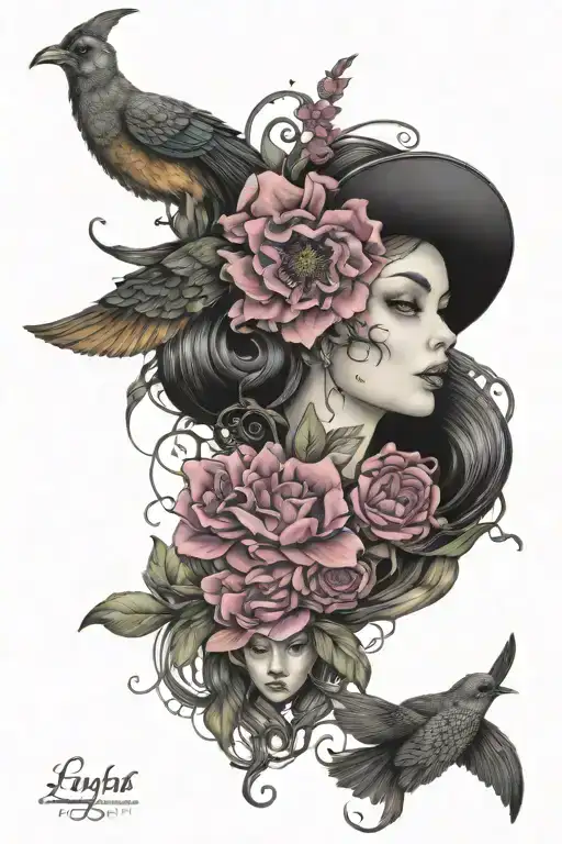 for my two daughters named Layla and Poppy tattoo design idea