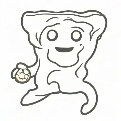 cartoon cookie with a bite missing, black and white tattoo design idea