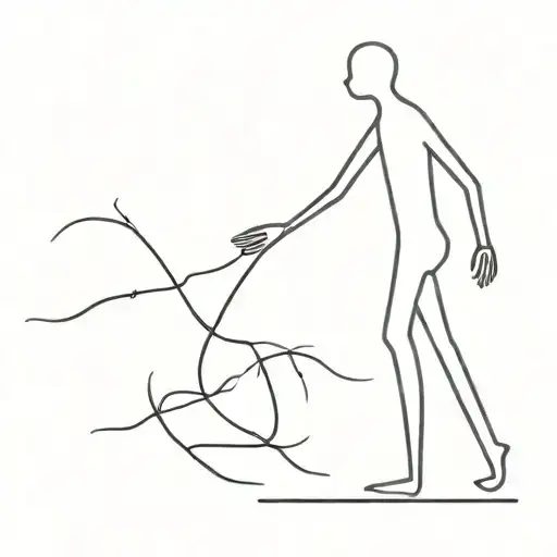 stick figure standing side tattoo design idea
