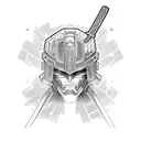 Raiden Shogun sword from computer game genshin impact tattoo design idea