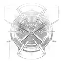 Raiden Shogun sword from computer game genshin impact tattoo design idea