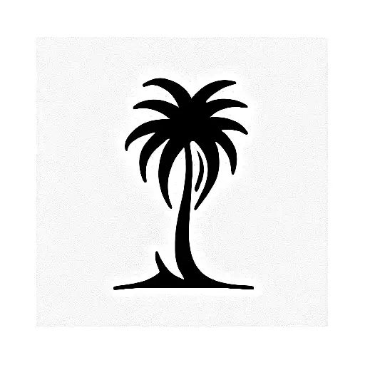 Palm Tree with Waves tattoo design idea