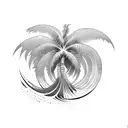 Palm Tree with Waves tattoo design idea