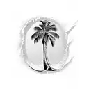 Palm Tree with Waves tattoo design idea