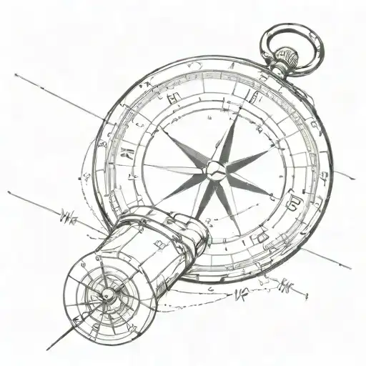 A compass and map, representing the importance of logistics in guiding the direction of a study start up tattoo design idea