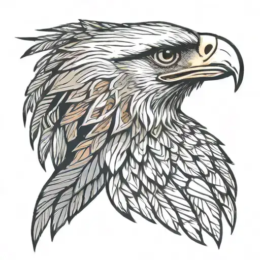 Philippine eagle head profile holding tattoo design idea