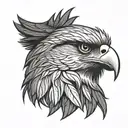Philippine eagle head profile holding tattoo design idea