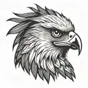 Philippine eagle head profile holding tattoo design idea