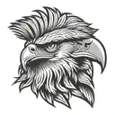 Philippine eagle head profile holding tattoo design idea
