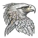 Philippine eagle head profile holding tattoo design idea