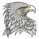 Philippine eagle head profile holding tattoo design idea