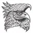 Philippine eagle head profile holding tattoo design idea