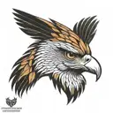 Philippine eagle head tattoo design idea
