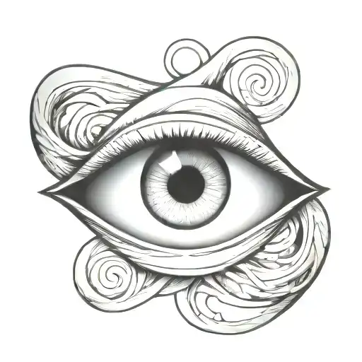 minimalist  inner wrist infinity loop with eye inside tattoo design idea