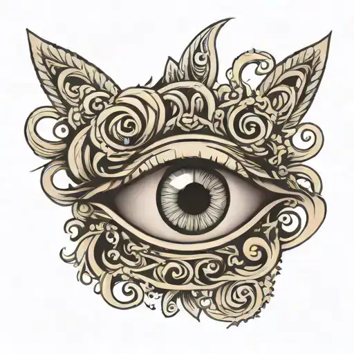 inner wrist infinity loop with eye inside tattoo design idea