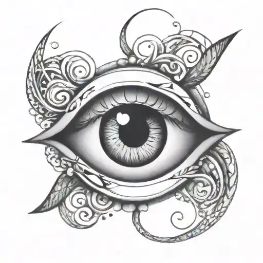 minimalist  inner wrist infinity loop with eye inside tattoo design idea